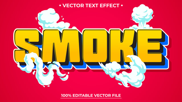 Modern Smoke editable text style effect illustrator, vector design template