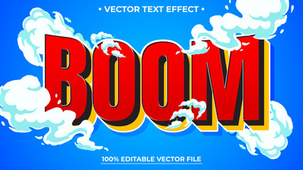 Modern Boom editable text style effect illustrator, vector design template