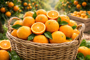 oranges in basket