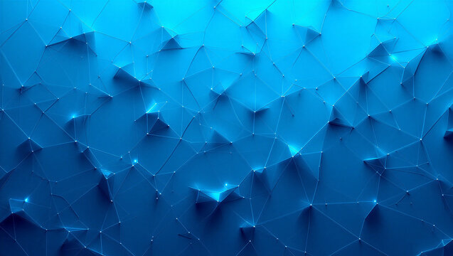 Abstract Blue Geometric Pattern - Powered by Adobe