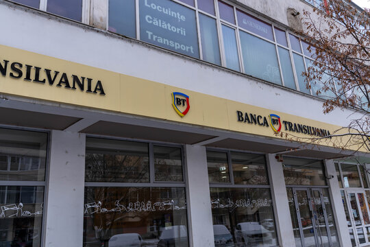 Miercurea Ciuc, Romania- 03 January 2025: Banca Transilvania business front .