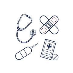 vector illustrations related to medical and healthcare items