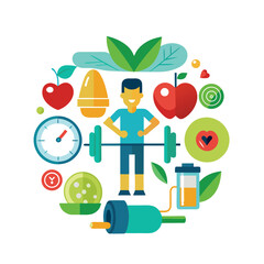 a vector icon representing a balanced and healthy lifestyle.
