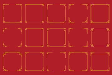 Fototapeta premium set of chinese traditional frame design, background decoration