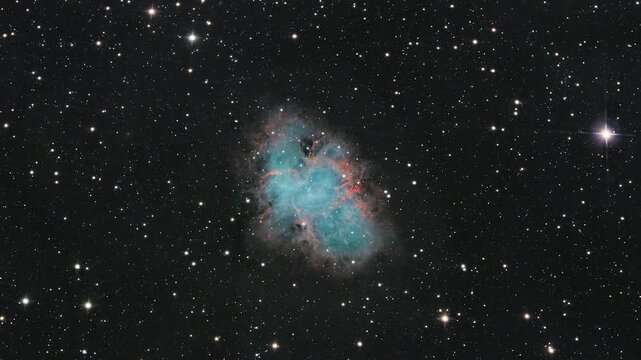 Deep space journey into the Crab Nebula, a supernova remnant, created from my own telescope. Cinematic parallax motion reveals glowing filaments, energy, and cosmic depth. 