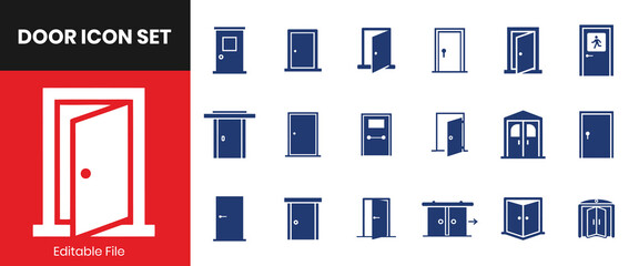 Solid Fill Door Entrance Exit Gateway Home Interior Symbols