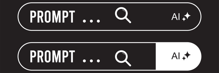Artificial intelligence generate icon vector set. AI command prompt symbol