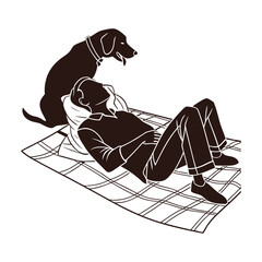 Relaxing with loyal companion