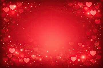 A congratulations card for Valentine Day with frame hearts,glitter, spots, decorations arranged on a soft pink halftone gradient background, copy space