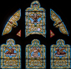 Stained-glass window in the old church	