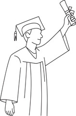 Graduate holding diploma achievement celebration