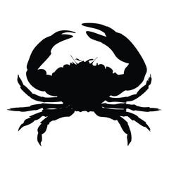 Bold Crab Silhouette with Raised Claws