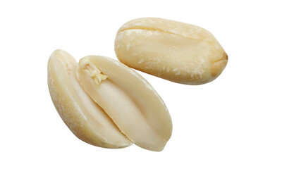 Close-up of raw peanut seeds isolated full transparent png.