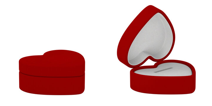 Heart shaped box on white background. Isolated 3D illustration