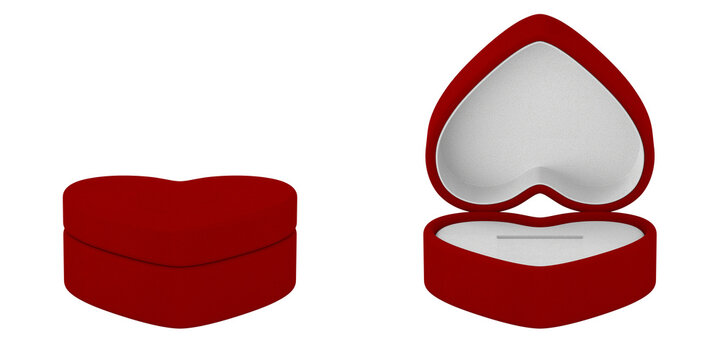 Heart shaped box on white background. Isolated 3D illustration