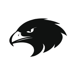 Naklejka premium Aggressive black eagle head profile mascot logo design