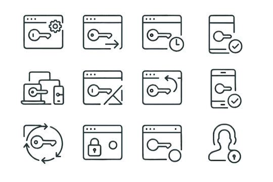 Login auto continuous control user session icons revoke vector passwordless active icon