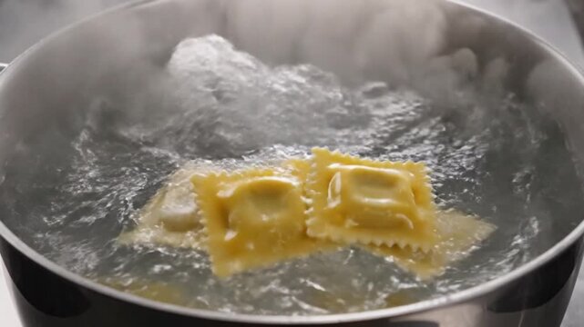 Ravioli in Boiling Water: Culinary Preparation