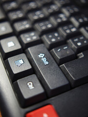 key board foe computer and butom active in black and red color