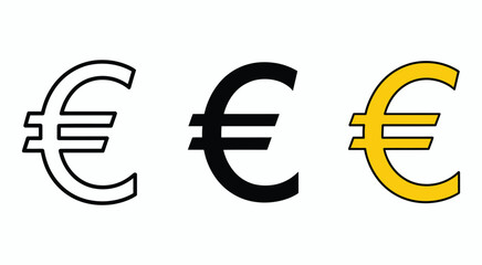 Obraz premium Euro money icon in simple generic style, featuring the Europe currency symbol for finance, banking, international payments, economic illustration