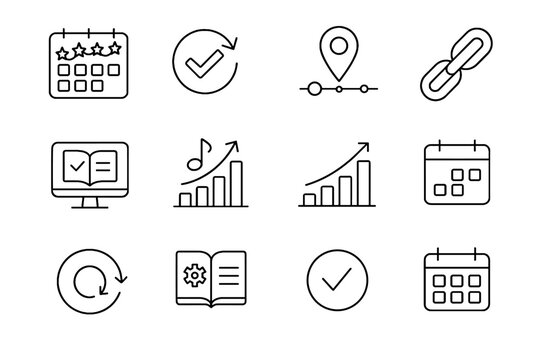 Cue progress micro learning vector streak daily chain practice icon consistency