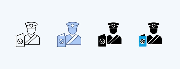 Immigration Multiple Icon Illustration Vector