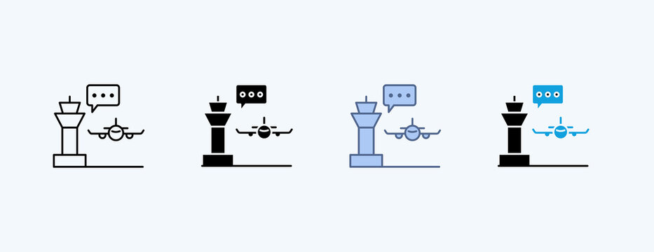 Control Tower Multiple Icon Illustration Vector