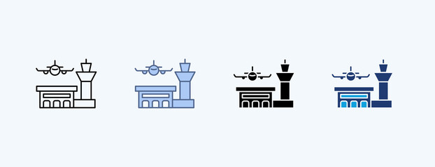 Airport Multiple Icon Illustration Vector
