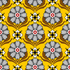 Hand draw floral pastel botanical seamless pattern vector illustration design. floral vintage pattern.print striped ornament floral. Texture textile background. ornate elegant luxury vintage retro