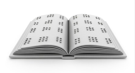 Fototapeta premium Open Braille Book Pages with Raised Dots, Symbolizing Literacy and Accessibility for the Visually Impaired
