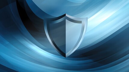 A sleek digital shield design in blue tones, symbolizing security and protection.