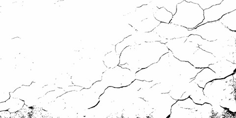 Black and white texture of cracked and abstract grunge texture effect old concrete faded wall dry surface patterns background.

