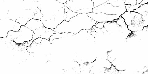 Black and white texture of cracked and abstract grunge texture effect old concrete faded wall dry surface patterns background.
