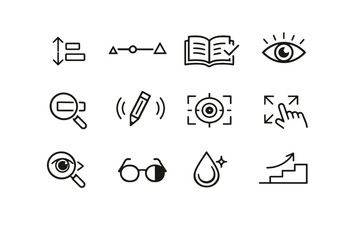 Accessibility icon scaling cue icons enlarged typography font clarity digital vector readability