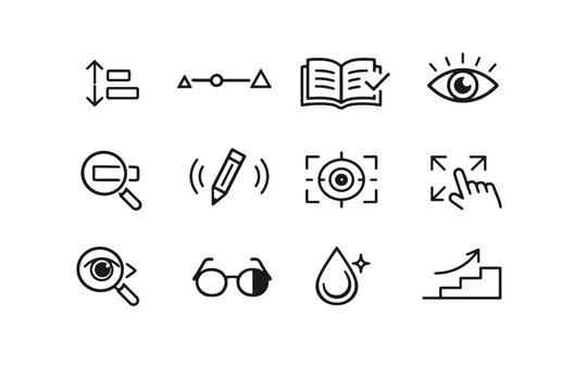 Accessibility icon scaling cue icons enlarged typography font clarity digital vector readability