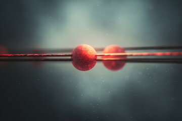 Abstract representation of atoms interconnected by energy lines in a cosmic background.