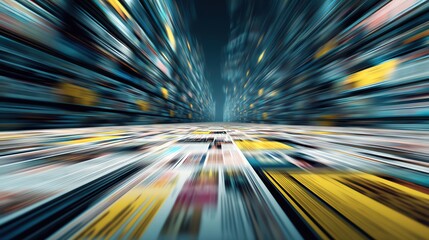 Futuristic digital landscape with data streaming and vibrant colors exemplifying technology.