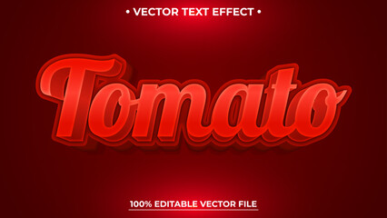 Editable text effect Tomato 3d realistic template modern style