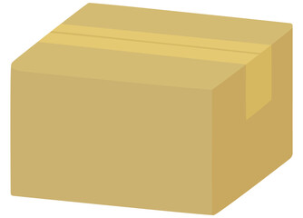 閉じられたダンボール箱のイラスト ベクター素材