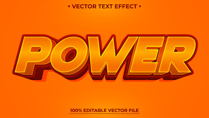 Editable text effect Power 3d realistic template modern style