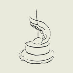 Finger food vector drawings. Food appetizer and snack sketch. Canapes. Suitable for banner, poster, label, menu, flyer. Food