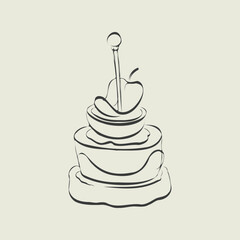 Finger food vector drawings. Food appetizer and snack sketch. Canapes. Suitable for banner, poster, label, menu, flyer. Food