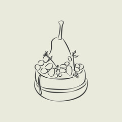 Finger food vector drawings. Food appetizer and snack sketch. Canapes. Suitable for banner, poster, label, menu, flyer. Food