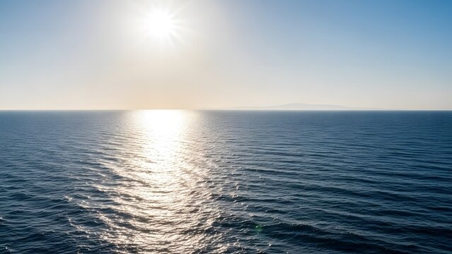 calm ocean water with sun reflection on surface - Powered by Adobe