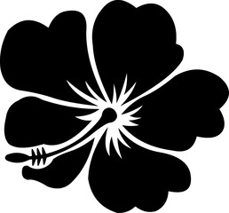 hibiscus flower silhouette tropical floral vector art on white background © Pictures