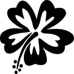 bold hibiscus flower silhouette tropical floral vector icon on white background © Pictures