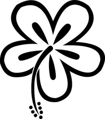 hibiscus flower line art tropical floral outline vector © Pictures