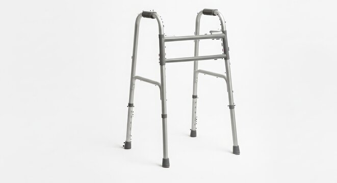 Adjustable folding walker for mobility assistance
