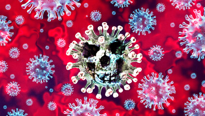 Fototapeta na wymiar Subclade K virus variant outbreak part of the H3N2 strain rapidly spreading viral infection as an influenza A mutation causing deadly respiratory illness as a public health issue regarding a new flu c