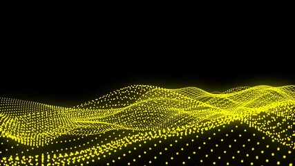 Beautiful abstract wave technology background with yellow light digital effect corporate concept - Powered by Adobe